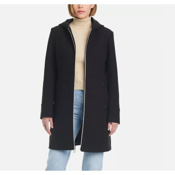 NWT Vince Camuto Ladies' Hooded Full-Zip Jacket, Black - Picture 2 of 6